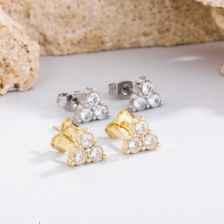 New trendy luxury Luxury Iced moissanite earrings, dazzling three-dimensional colorful Out D VVS Diamond diamond-encrusted cross personalized stud a