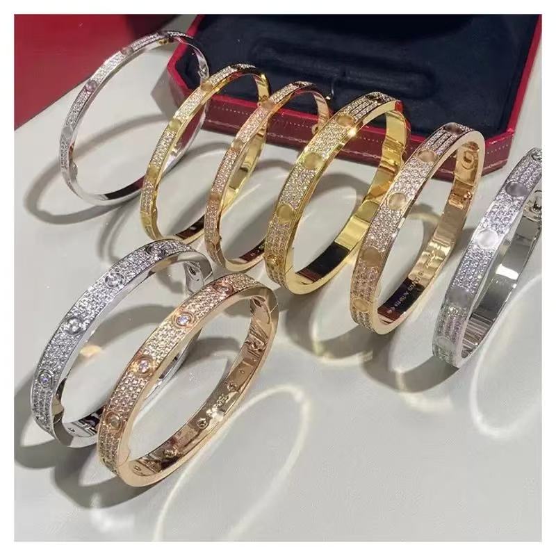 Bracelet designer bracelet High Quality bracelets Screw Design Luxury Designer Jewelry Diamond Bangle Size 15-21 Bracelet bangles braceletsnice very