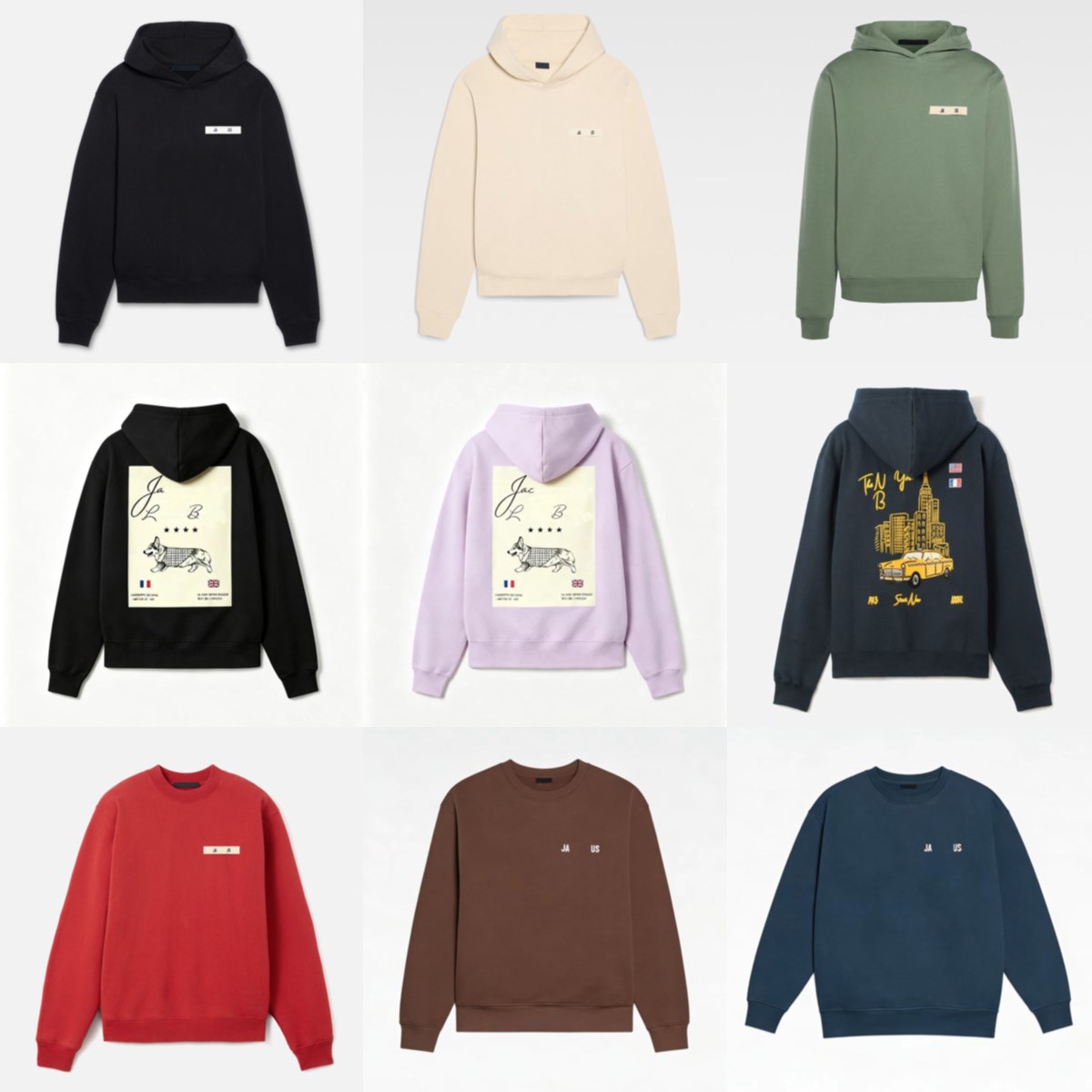 jacquemes hoodie mens designer clothes cotton Classic letter print luxury brand Jacquesmu Crew Neck pullover sweatshirt trendy Colorful Streetwear z