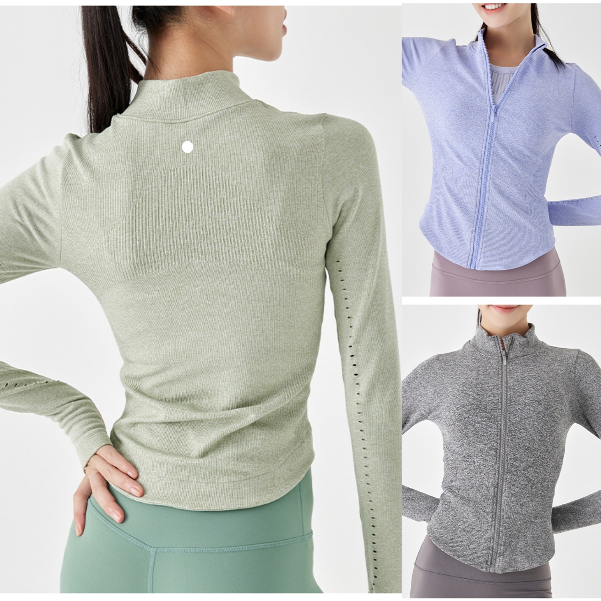 L6715 nouvelles vestes de Yoga et de sport automne/hiver à fermeture éclair respirant coupe-vent course et Fitness hauts minceur
