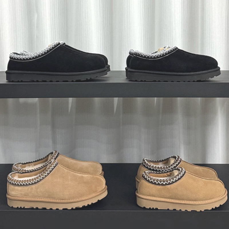 Top Quality Designer Men Tasman Slippers EU47 Tazz Slipper Slides Women Ultra Mini Boot Chestnut Brown Suede Clogs Shearling Mules Winter Backless L