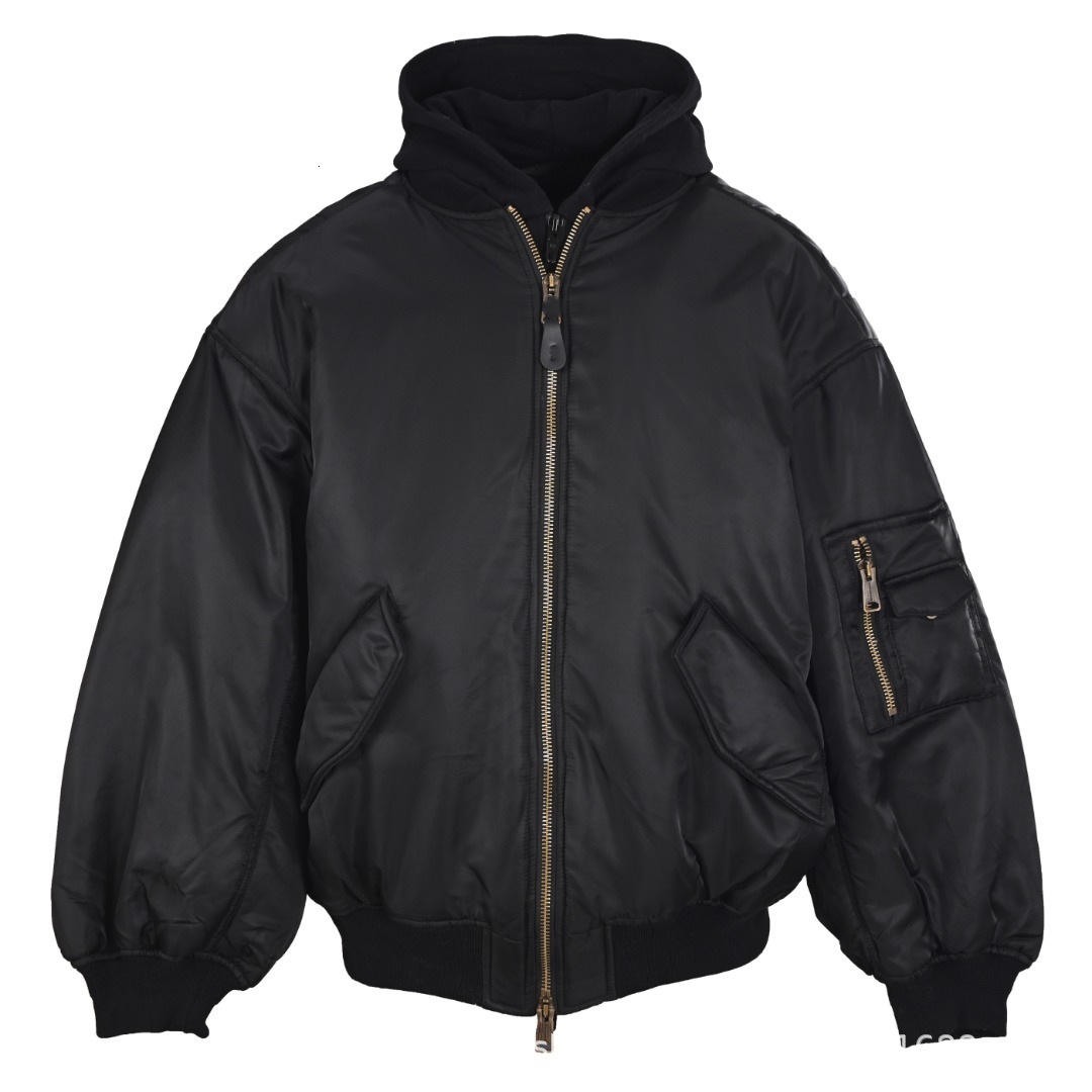 Poison Paris B brand, autumn/winter collection, BL style, versatile, unisex, designer luxury double-layer hooded cotton jacket