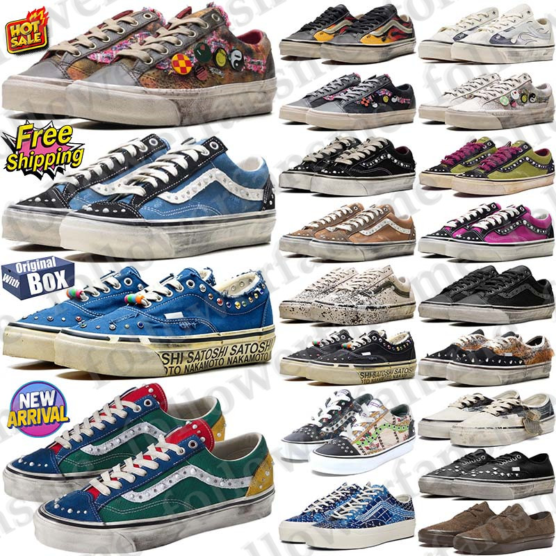 Free Shipping With Box Designer van vansshoe vansy pearlized shoe pearl shoes knu old skools sneakers Sport chaussures trainers for mens womens d h