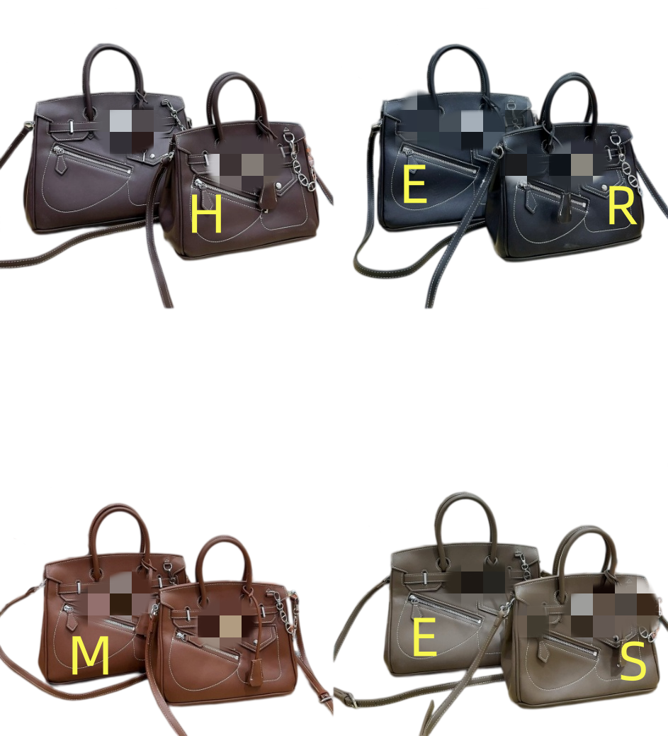 Large capacity handheld pocket bag, shopping bag, underarm genuine leather minimalist street fashion bag, designer bag, size 30*24, size 25*20