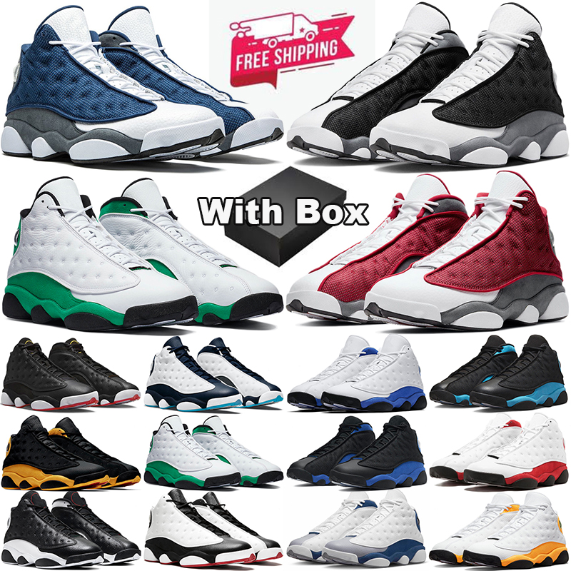 with box free shipping 13 13s casual shoes designer Black Flint Hyper Royal Wolf Grey White Bred Playoffs women mens trainers outdoor sports sneaker