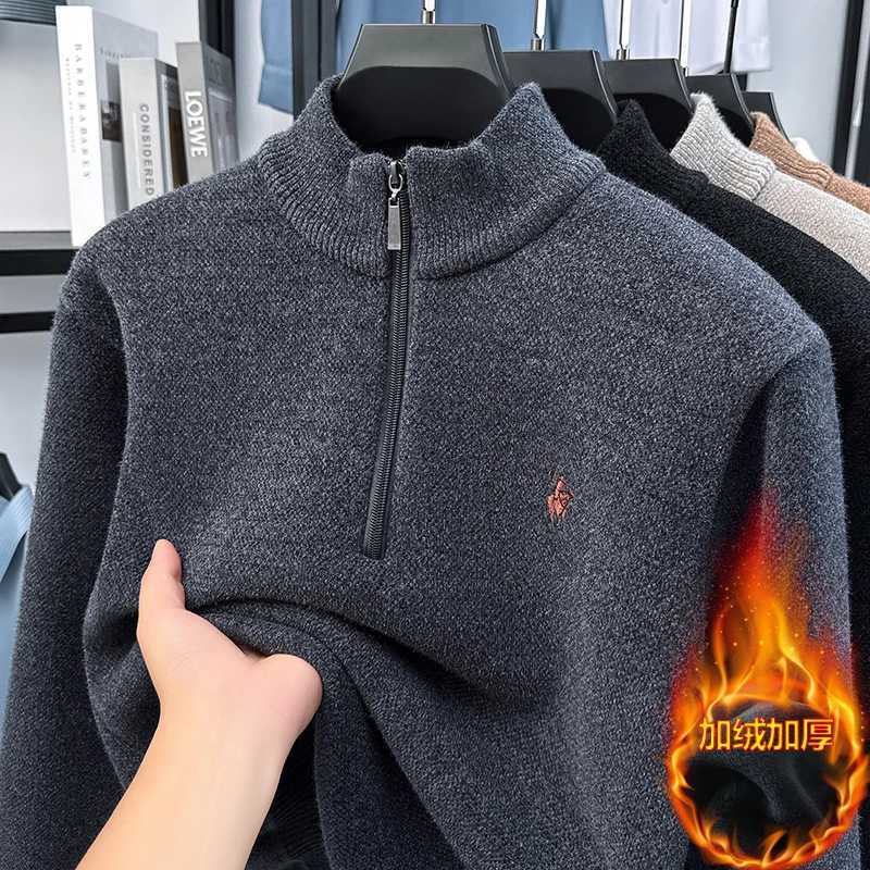 Light High End Fashion Brand Trend Knitted Sweater Men's 2025 Autumn/Winter Ferret Flce Round Neck Warm Base Sweater M261016