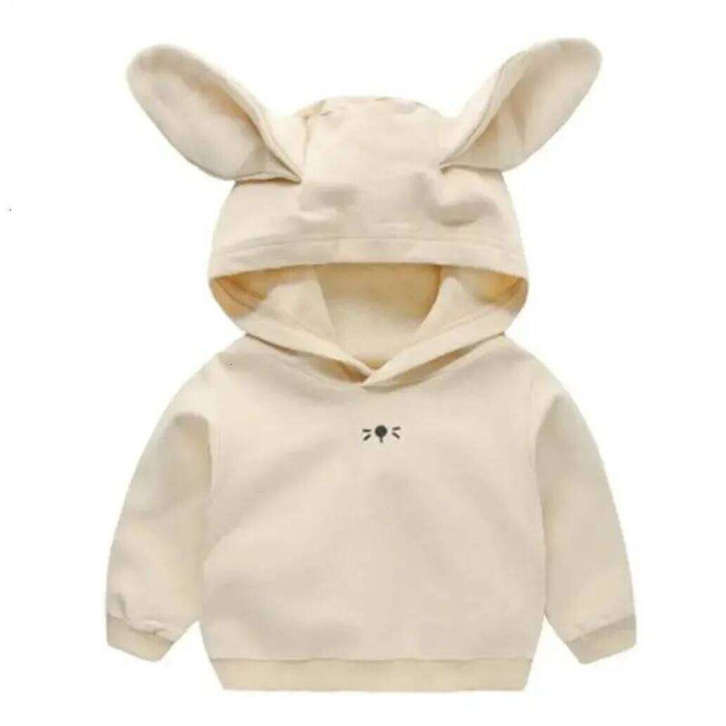 Girls Hoodie Girls Hoodie Korean Rabbit Ears Spring Kids Childrens Versatile Long Sleeve T Shirt Autumn Toddler Boys Thin Tops Crew pullover Neck Sw