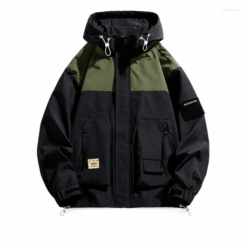 Men Plus Size Waterproof Windproof Jacket Hooded Outdoor Hiking Coat Spring Autumn Sports Windbreaker