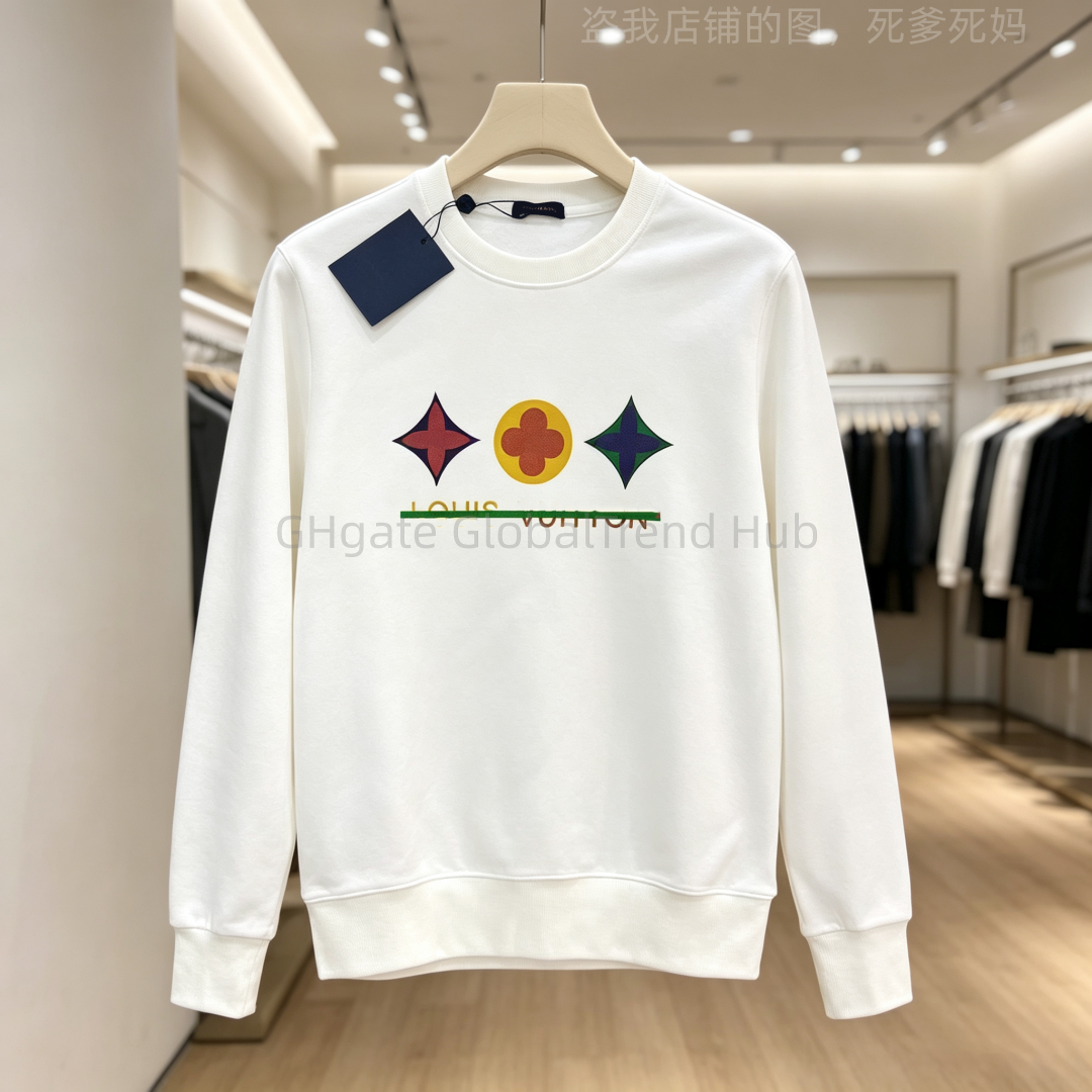 Mens Fashion Sweatshirt Crewneck Pullover Tops Casual Loose Fit Colorful Diamond Print Streetwear Clothing for Vacation Holiday