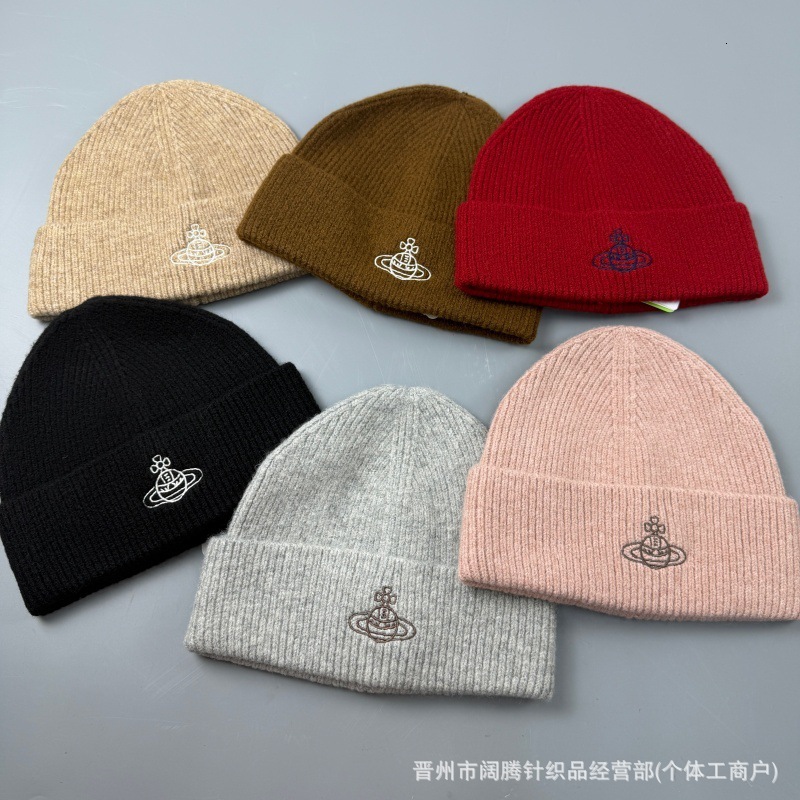 Luxury Cap Brand Designer Hat Luxury Cap Brand Designer Hat Japanese Empress Saturn Embroidered Autumn Winter Unisex Couple Beanie Large Head Circum