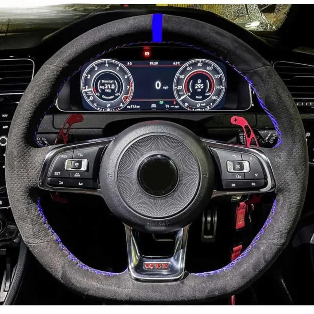Steering Wheel Cover Car Key Cover Covers universal protector CARDAK DIY Custom Suede Auto Zubehor Steering Wheel For Vagvw R Mk7 Golf Auto Zubehor