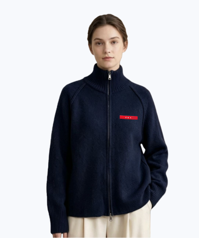 Designer Women Sweater casual Stand Collar Zipper Long Sleeve Womens Jumpers Autumn Winter Luxury Casual Knit Cardigan rada1019