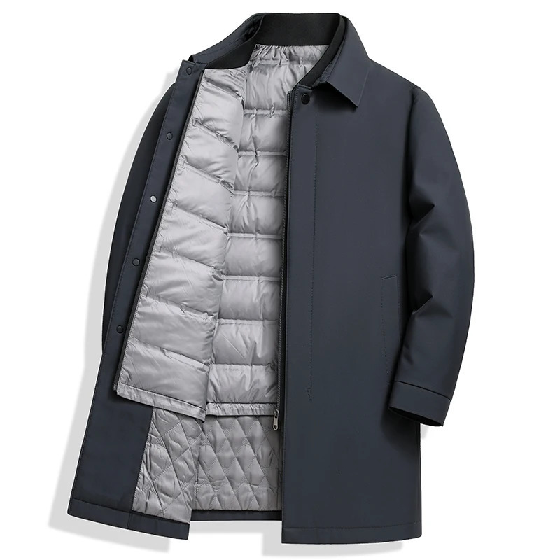 arrival winter 90% white duck down jackets men mens warm thick trench coat 261019