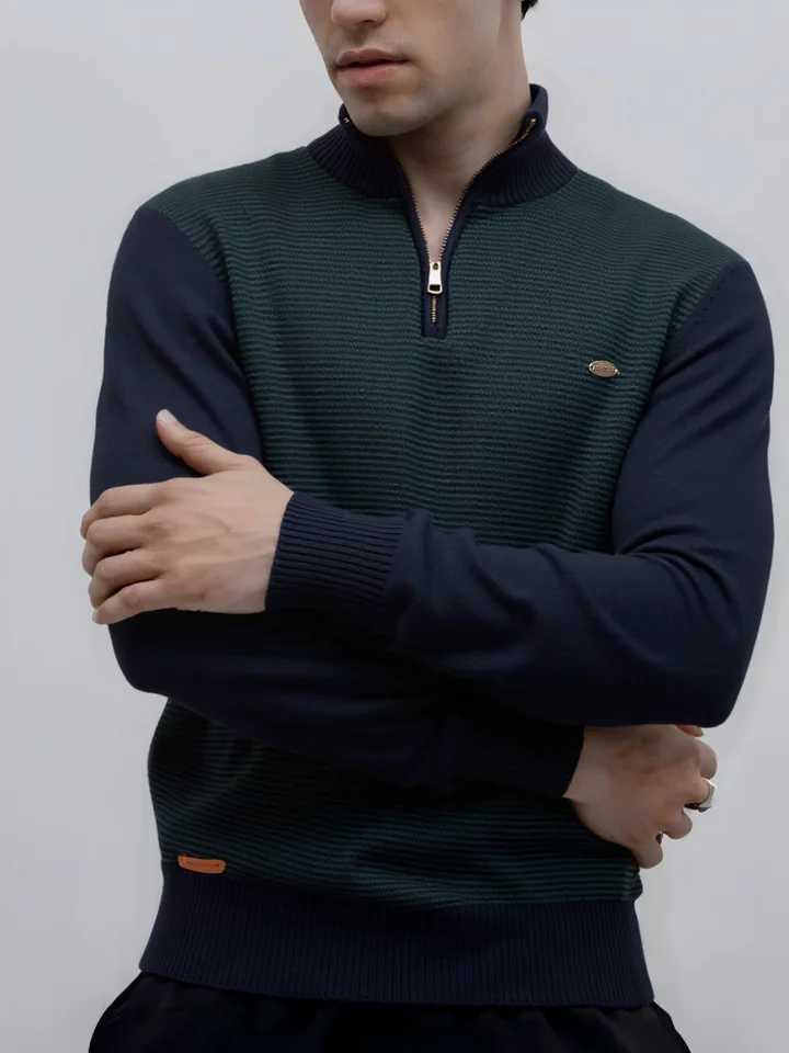Men's Striped Sweater Solid AIOPESON Color Knit Pullover Warm Cotton Autumn Winter Casual Turtleneck Mens Sweaters M2610161