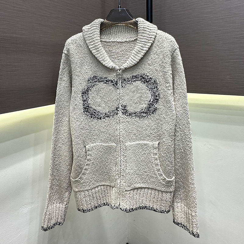 Designer Woman Casual Knit Cardigan Loose Fit Zip Up Versatile Long Sleeve Shirt Autumn Winter School Office Date Vacation Daily Casual Wear