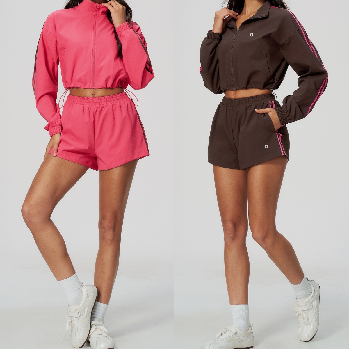 3038AO 3D Silver Stand-Up Collar Sports Jacket Breathable Moisture-Wicking Running Shorts with Quick-Dry Fabric Casual Fitness Short Jacket Sports S
