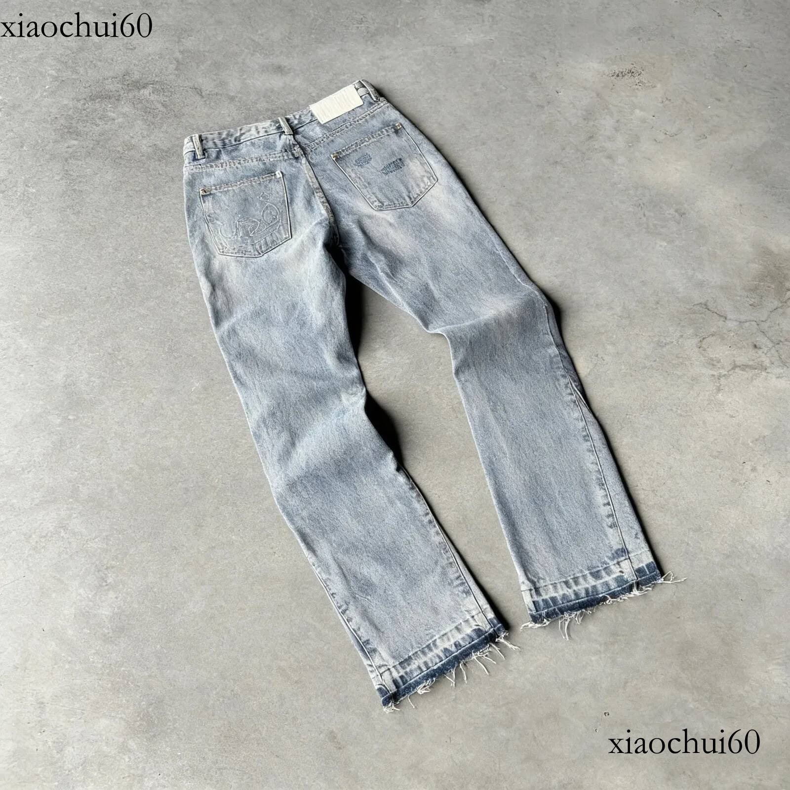 Hip Hop Straight Leg Gothic Fringed Casual Micro Flared Pants Y2K Vintage Slim Fit Jeans Trendy Washed Men Women Harajuku 26042162