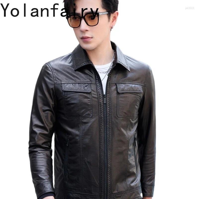 Genuine Leather Sheepskin Mens Jacket 2026 In Jackets Turn-down Collar Fashion Coats Slim Fit Chamarras De Piel