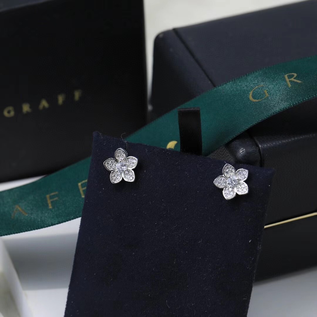 Graffs Jewelry Boucles d'oreilles à tige délicates Designer Grsffiti Boucle d'oreille en diamant pour femme Fleur de prunier Floral Boucles d'ore
