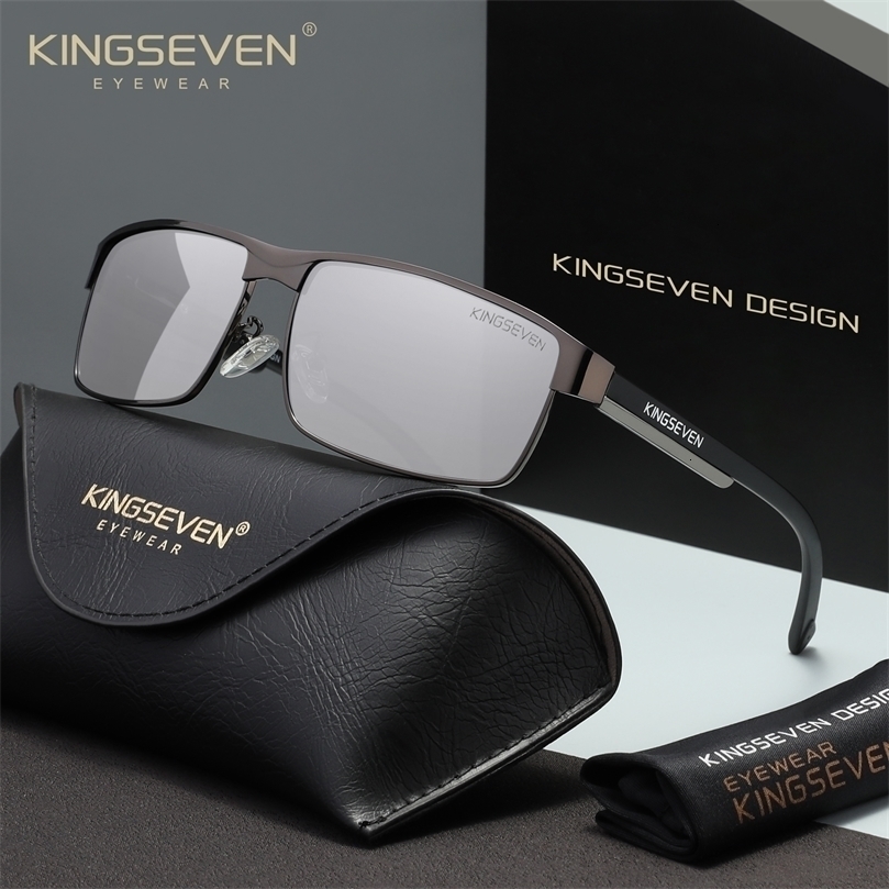 KINGSEVEN Men Polarized Sunglasses Driving UV400 Anti High Quality Glasses Male Causal Rectangle Fashion Outdoor Eyewear 261019