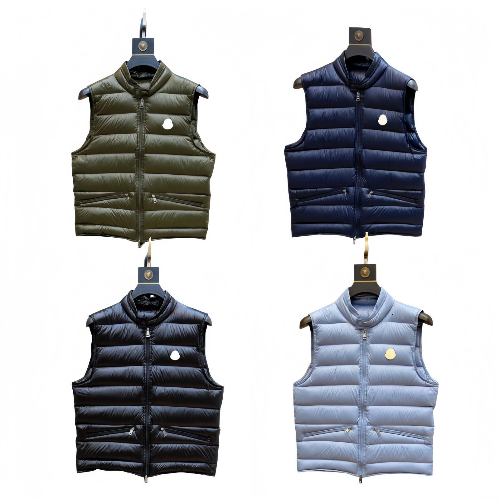 Designer Puffer Vest Mens Coat Loose Fit Thick Warm Windproof Winter Lightweight Tand Up Collar Puffer Vet Embroidered Logo Badge Luxury Fashion Cla