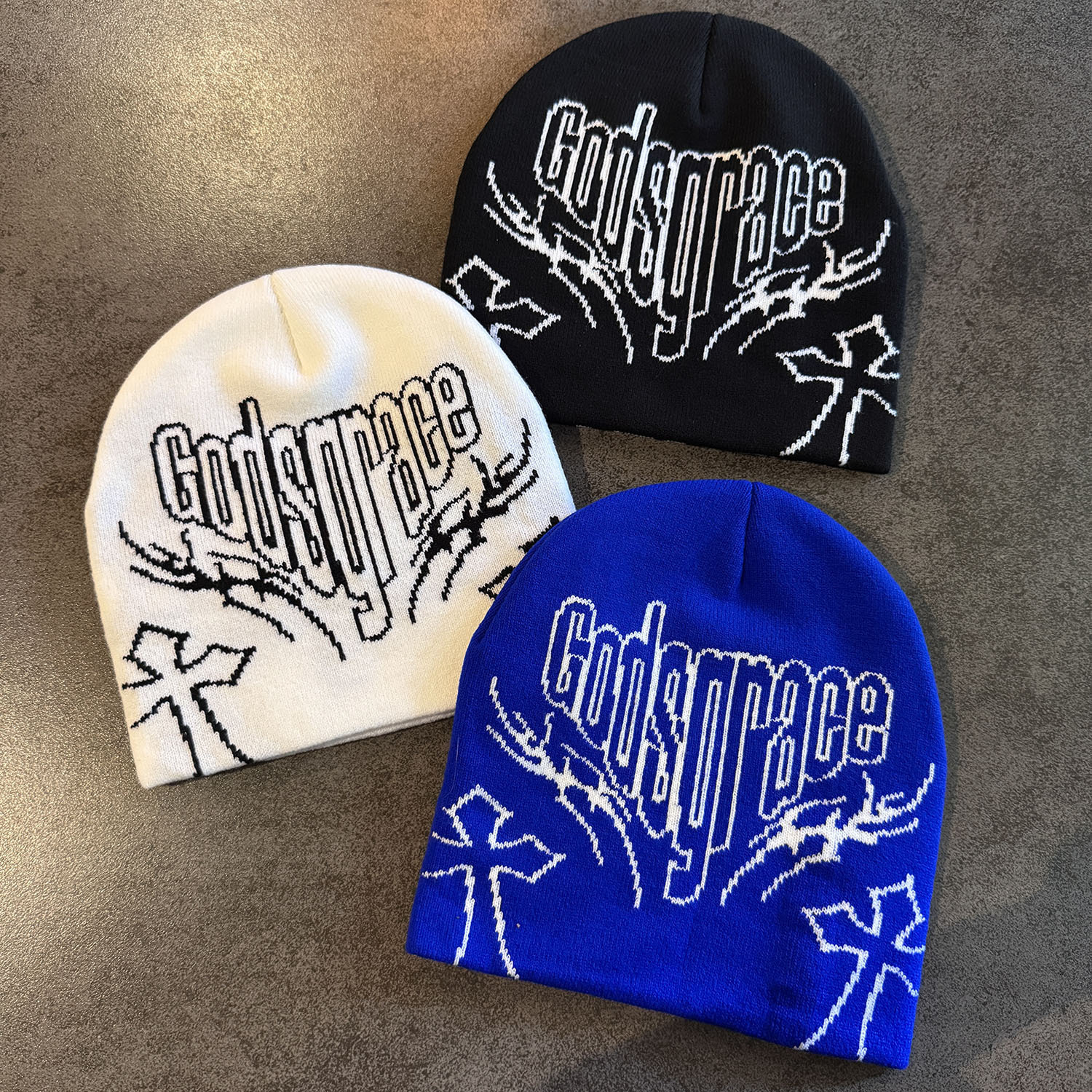 European American Street Hip-Hop Skateboard For Men Women, Autumn And Winter New Style, Personalized Double-Sided Letter Warm Knitted Hat Trend Luxu