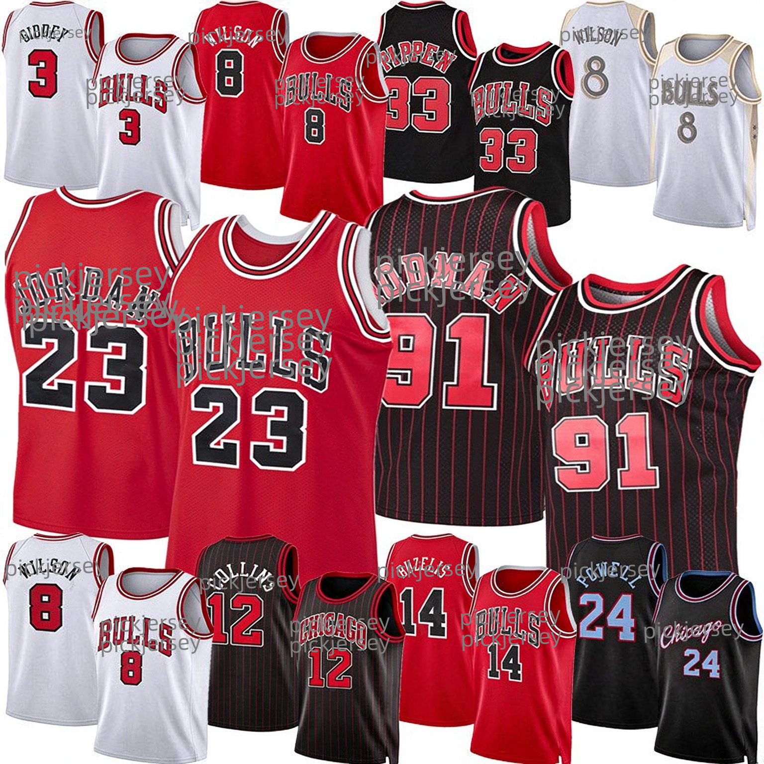 Maillot de basket-ball personnalisé Chicagocity BullsS Caleb Wilson Matas Buzelis Josh Giddey Norman Powell Mj Jordan Zach Collins Rose Scottie P