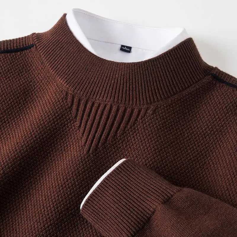 Winter New Men's Sweater New Half Turtle Neck Inverted Jacquard Sweater Base M261016