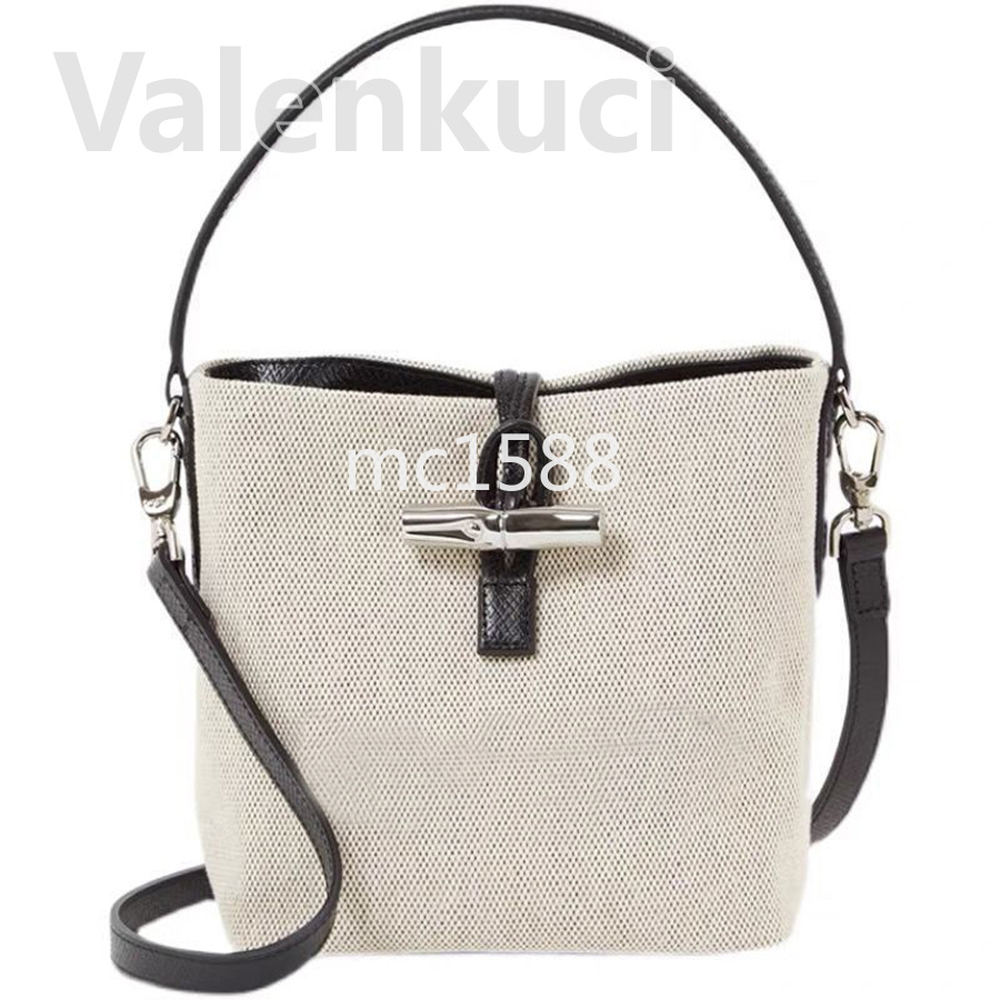 Bucket Bags for Women Luxury Handbags Designer Women Bamboo Pattern Canvas Underarm Lunch Shoulder Bag Handheld Single Messenger Bag 555-1
