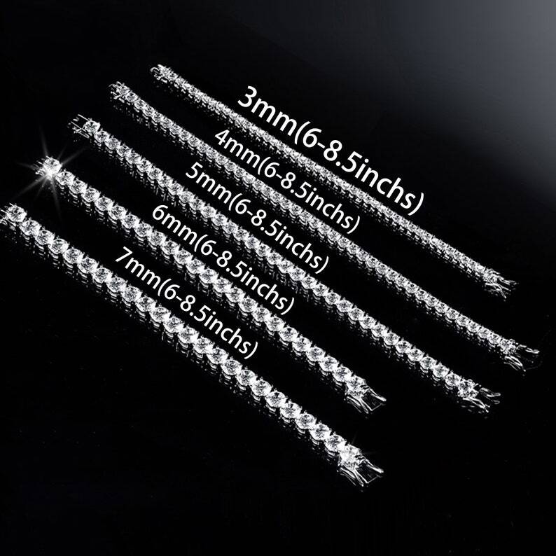 4mm 6mm Hiphop Iced Out Moissanite Bracelets GRA Certified Bling 925 Silver VVS Moissanite Tennis Bracelet
