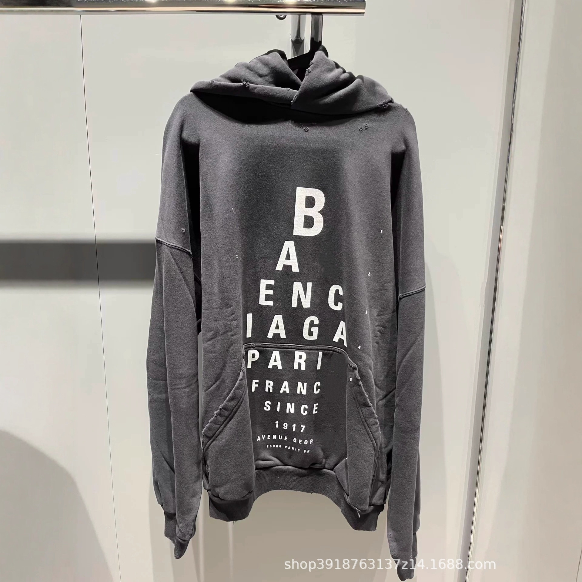 Poison in-stock, ready to ship, new autumn/winter collection, Paris B brand, hooded, letter-printed, loose-fit, designer luxury long-sleeved sweatsh
