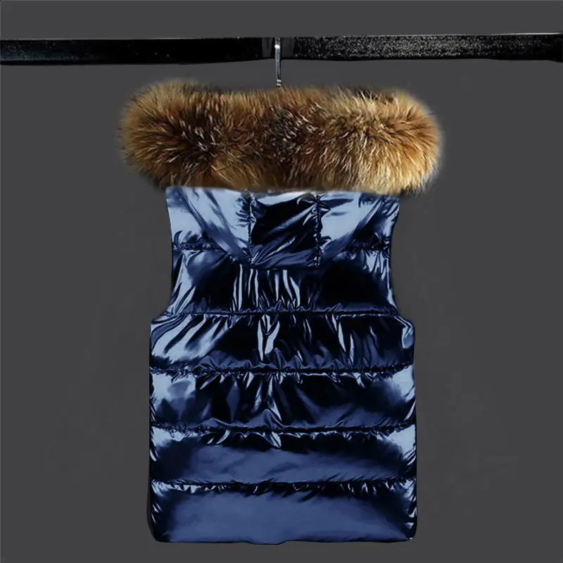 Vests Winter Jacket Women 2026 Sleeveless Vests Hooded Padded Jacket Fur Coats Korean Fashion Cardigan Wholesale 261014