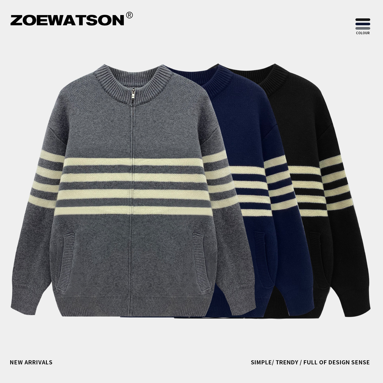 2026 Spring Autumn European Station New Simple Fashionable Men's Striped Sweater Unisex Soft And Warm Knitted Cardigan Coat