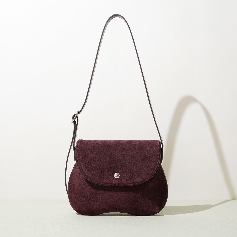 Vintage Fashion Matte Genuine Leather Shoulder Bag Niche Design Saddle Unique Texture And Stylish Simple Crossbody Suotong261019