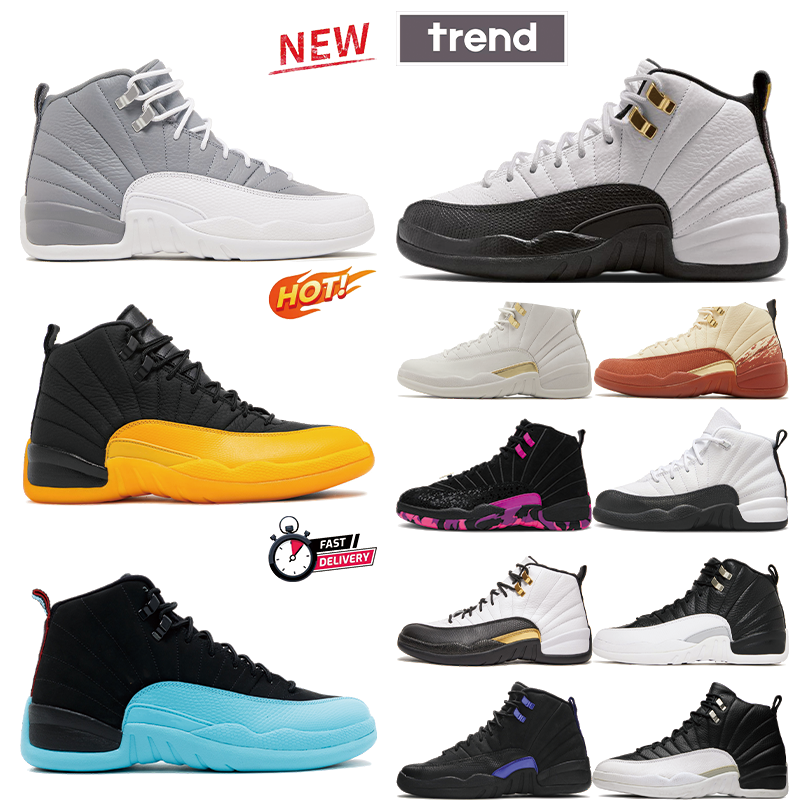 Taxi 12s designer basketball shoes for men women Black Yellow Elephant Print Bucks White Green Flu Game Blue Pearl Pink mens trainers outdoor sneake