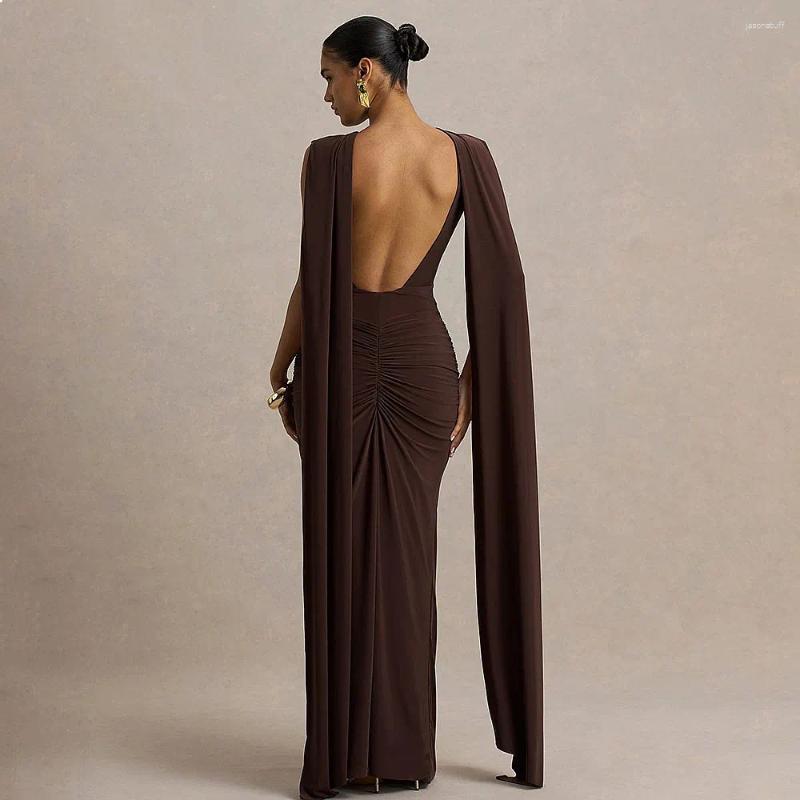 Elegant Evening Dress Sexy Backless Bodycon Midi Dresses Summer Spring Women's Formal Party Gown