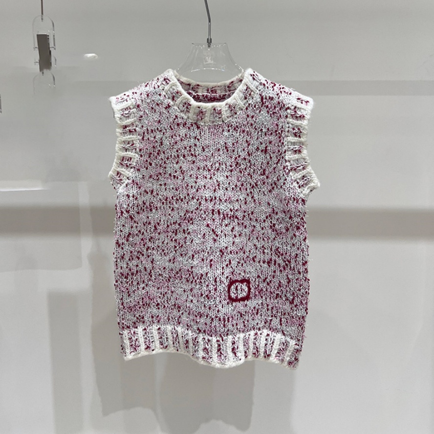 Women Y2K Style Knit Vest Designer Polka Dot Slim Fit Knitted Tank Tops Outdoor Club Party Vacation Knit Singlets