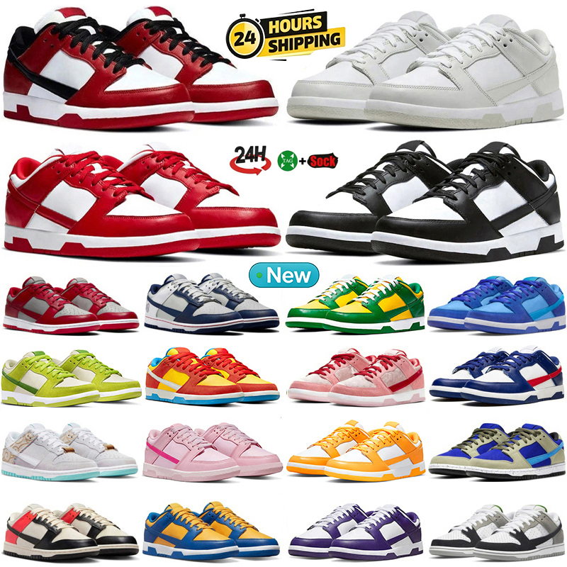 Designer Panda Low Mens Womens Sneakers Casual shoes White Black Grey Fog Triple Pink Olive Chicago Univeity Red UNC Classic Outdoor Sports Platform