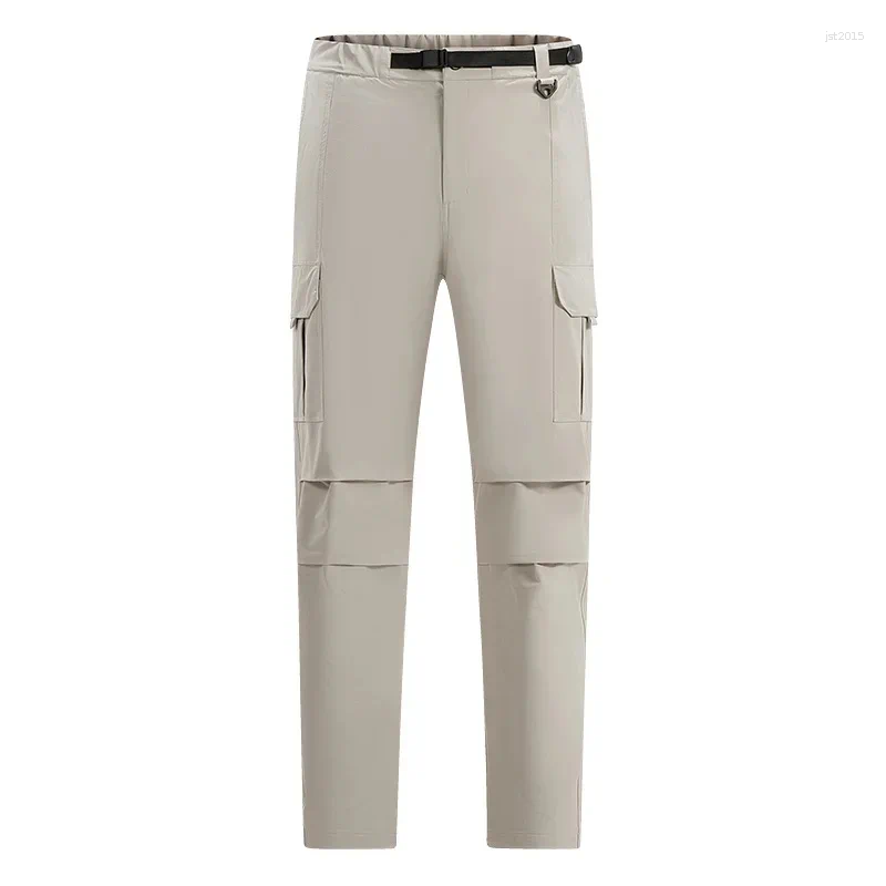 Men's Outdoor Pants With Big Pockets Elastic Quick Drying Light Thin Summer Breathable Casual
