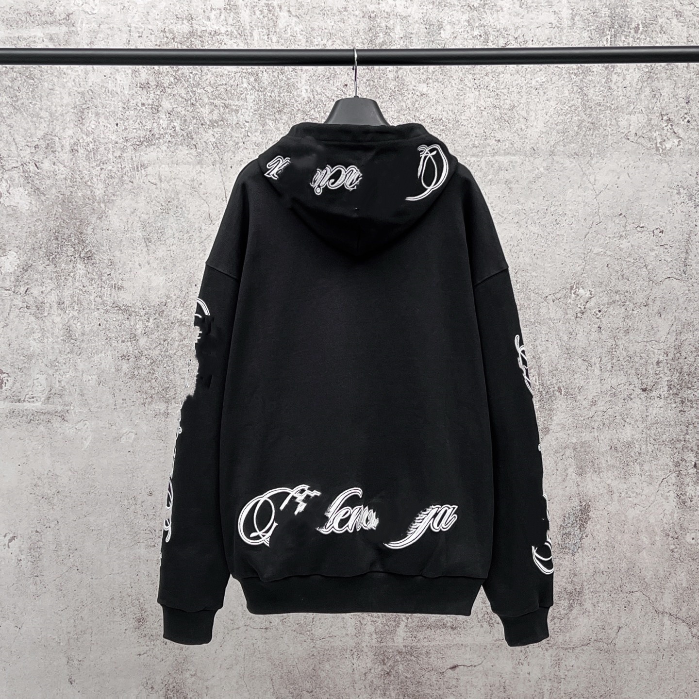 Cross-border high-end Parisian B-brand hoodie with letter graffiti tape print on the front, long sleeves, designer luxury unisex