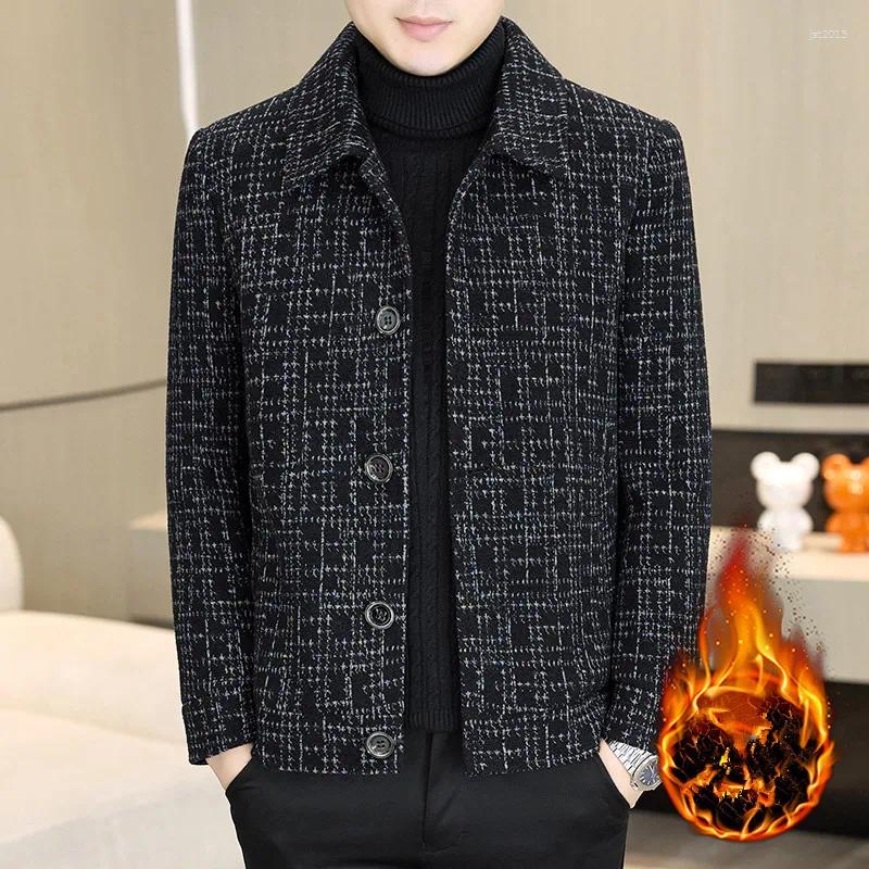 High-Quality Fashionable Casual Men's Winter Woolen Coat Short Collar Jacket Tweed Outerwear Top For Men
