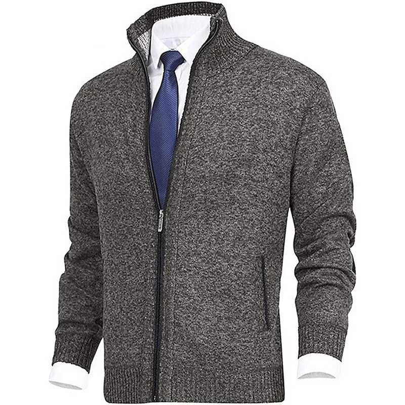 Knitted Men's Winter Sweater Thick Coat Long Slve Cardigan Flce Full Zip Male Causal Plus Size Clothing for Autumn M2610161