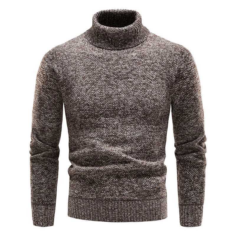 Sweater Flce Autumn Men Winter Thicker Turtleneck Warm Pullover Slim Fit Man Clothes Brand Black Brown Jumpers Elastic M261016