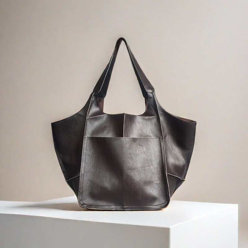 Hot-Selling Fashion Simple Large Soft Leather High-Capacity Shopping Women's Shoulder Handbag Tote Bag Vintage Tote Bag With Large Capacity