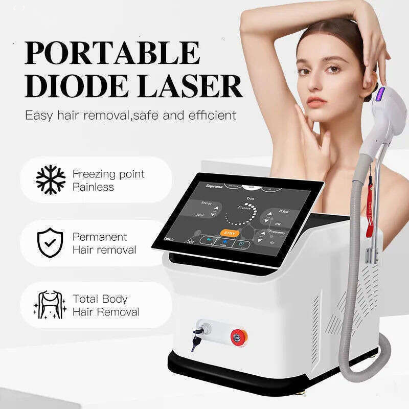 Soprano New Model Diode Laser Hair Removal 755 808 1064 Non-Invasive Ice Point Hair Removal Depilation Skin Rejuvenation Portable Instrumen