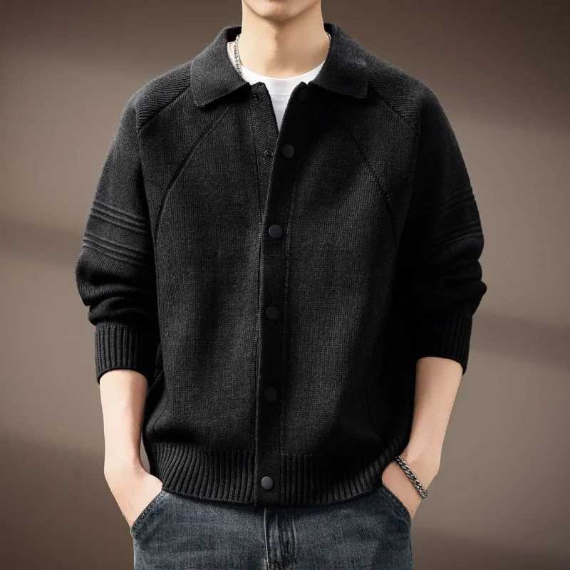 Winter New Style Fashion Autumn High End Thickened Lapel Cardigan Sweater Loose Casual Minimst Knitted Coat For Men M261016