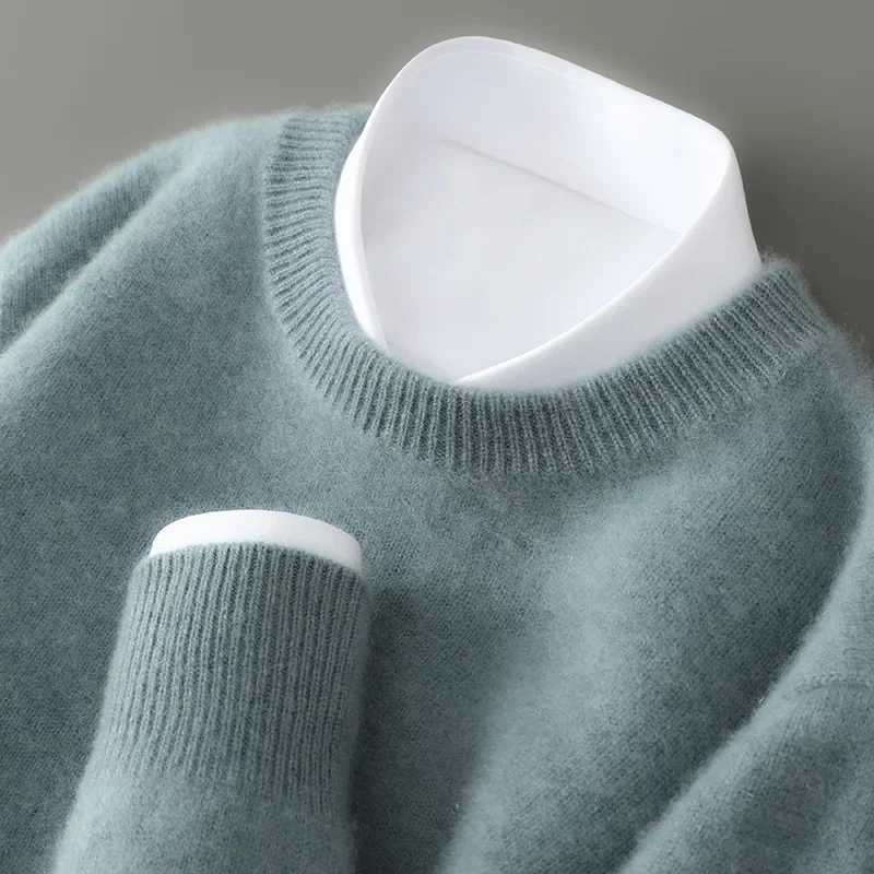 Knitted Wool 100% Men's Austran Sweater Casual Business Spring and Autumn Men's Long-Slved Pullover New Sweater M261016