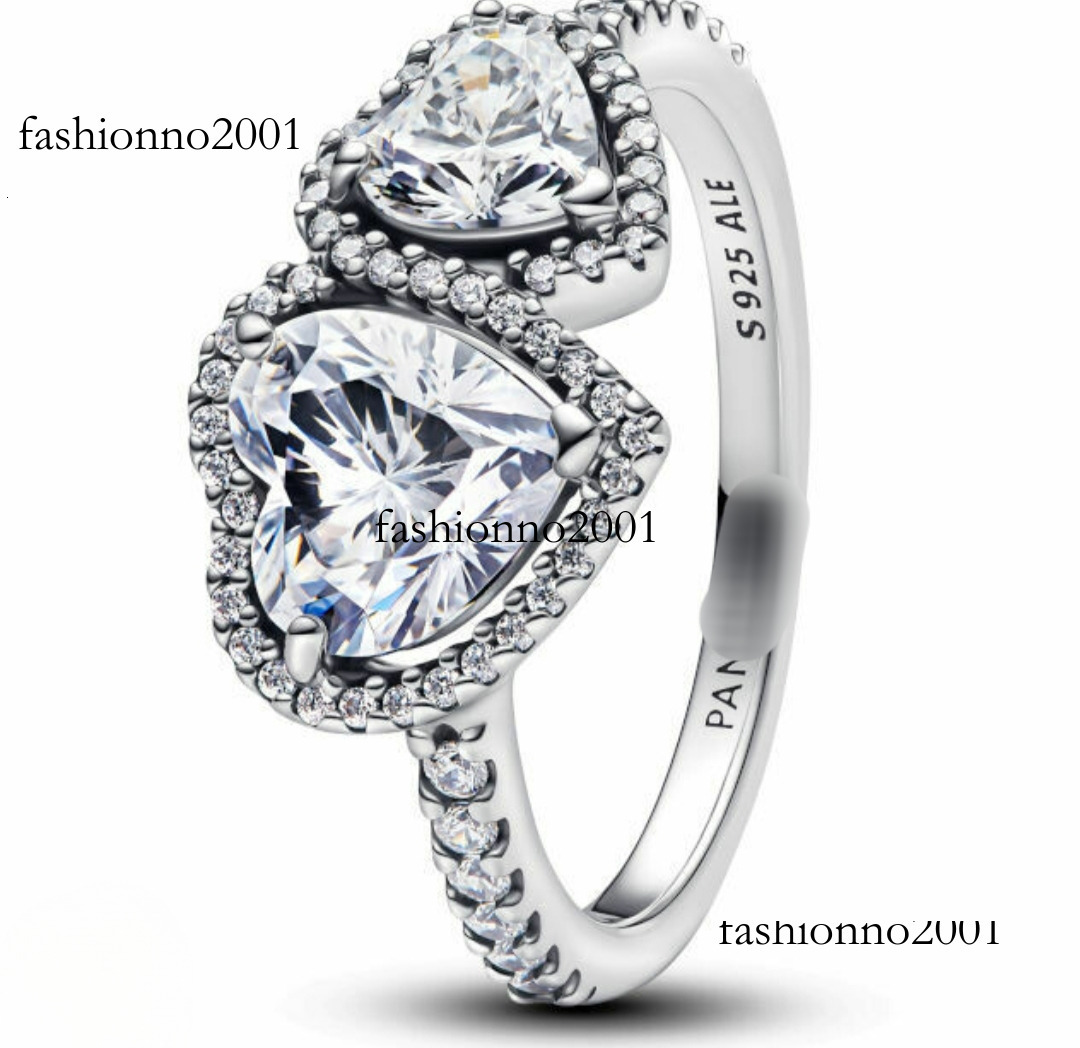 Luxury Classic Pandoragold Ring Love Heart Designer Brand Elegant Premium For Women Round Diamond Retro Vintage Pando Rings Jewelry 796