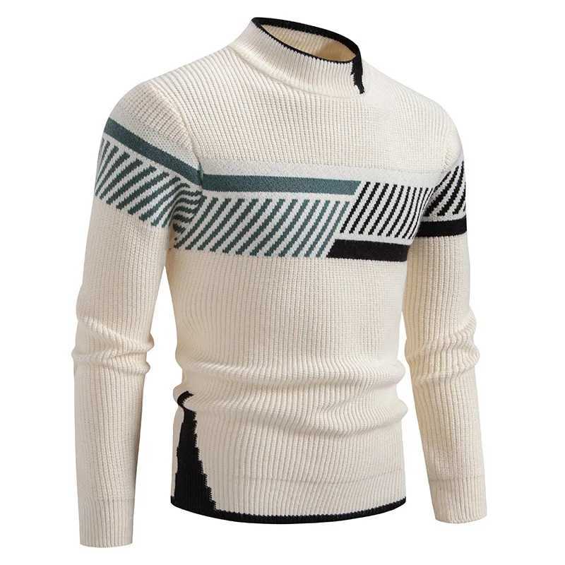Men's Color-coded Casual Trendy 2025 Slim Simple Basic Casual Trendy Knitted Sweater Pullovers Male Clothes Autumn Winter Tops M261016