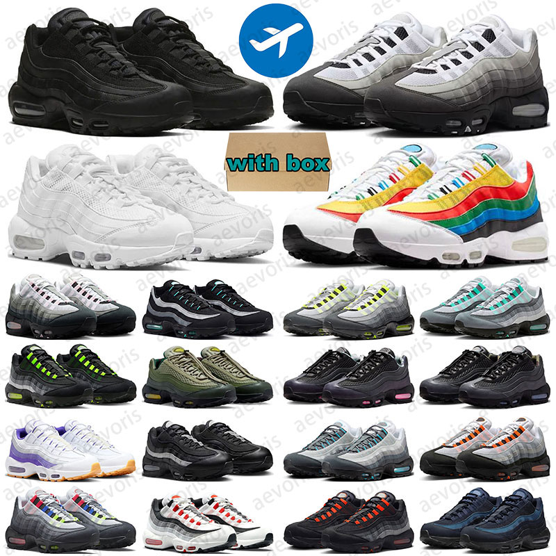 free shipping 95s 95 mens trainers running shoes designer sneakers for men women Neon Triple Black White Smoke Grey womens sports outdoor with box